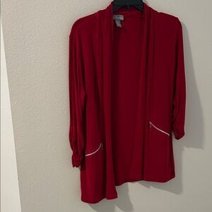 Chico's Vibrant Red Open-Front Blazer